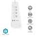 NEDIS Wi-Fi chytrý prodlužovací přívod/ 3x zásuvka typu E/ 16A/ 2x USB-A/ 2x USB-C/ 2m/ Android/ iOS/ bílá WIFIP313EWT