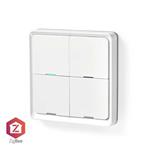 Nedis ZBWS40WT - SmartLife nástěnný vypínač | Zigbee 3.0 | Nástěnný Držák | Android™ / IOS | Plast | Bílá ZBWS10WT