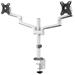 Neomounts DS60-425WH2 /Držák displeje/na stůl/17-27"/svorka+průchodka/3čepy/VESA 100X100/nosn.2x8kg/2 displeje/bílý