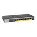 NETGEAR GS108PP - Přepínač - 8 x 10/100/1000 (PoE+) - desktop, Lze montovat do rozvaděče, pro připe GS108PP-100EUS