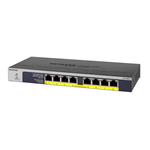 NETGEAR GS108PP - Přepínač - 8 x 10/100/1000 (PoE+) - desktop, Lze montovat do rozvaděče, pro připe GS108PP-100EUS
