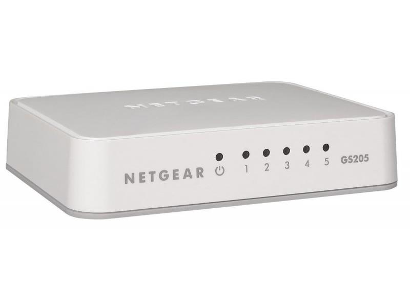 NETGEAR GS205 - Přepínač - neřízený - 5 x 10/100/1000 - desktop GS205-100PES