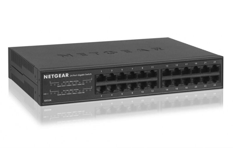 NETGEAR SOHO GS348 - Přepínač - neřízený - 48 x 10/100/1000 - desktop, Lze montovat do rozvaděče GS348-100EUS
