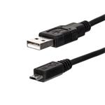 Netrack AM / MICRO USB kábel 0,1 m, čierny
