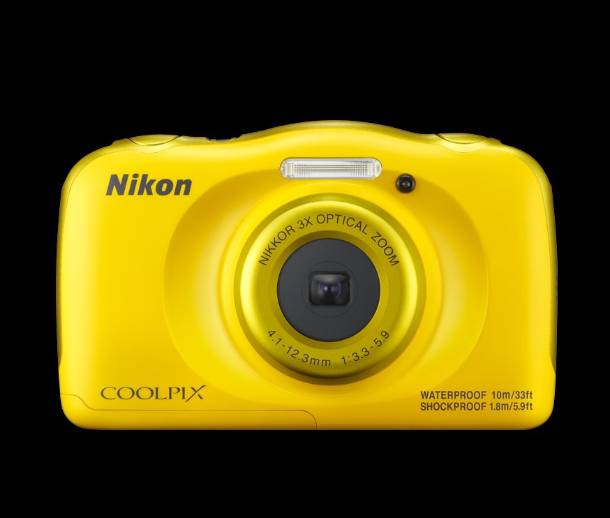 NIKON COOLPIX W100 - 13,2 MP, 3x zoom - Yellow + Backpack Kit VQA012K001