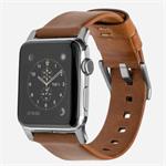 Nomad kožený náramok pre Apple Watch 42/44 mm - Modern Brown/Silver Hardware NM1A4RSM00