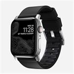 Nomad kožený remienok pre Apple Watch 42/44 mm - Active Pro Black/Silver Hardware NM1A41SNW0