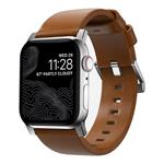 Nomad kožený remienok pre Apple Watch 44-49mm - Modern English Tan/Silver Hardware NM01805885
