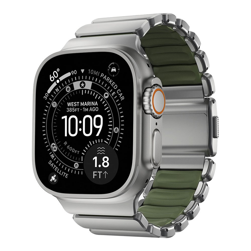 Nomad remienok Stratos pre Apple Watch 44-49mm - Forest Green/Natural Hardware NM009568858