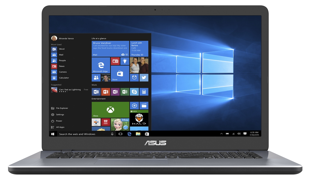 Notebook Asus VivoBook X705UV 17,3", i5-8250U, 8GB, 128GB SSD + 1TB, 920MX, W10, šedý X705UV-GC197T