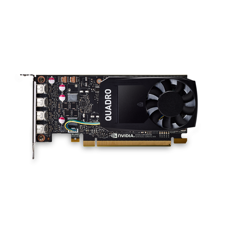 NVIDIA Quadro P1000 - Grafická karta - Quadro P1000 - 4 GB GDDR5 - PCIe 3.0 x16 nízký profil - 4 x VCQP1000DVI-PB