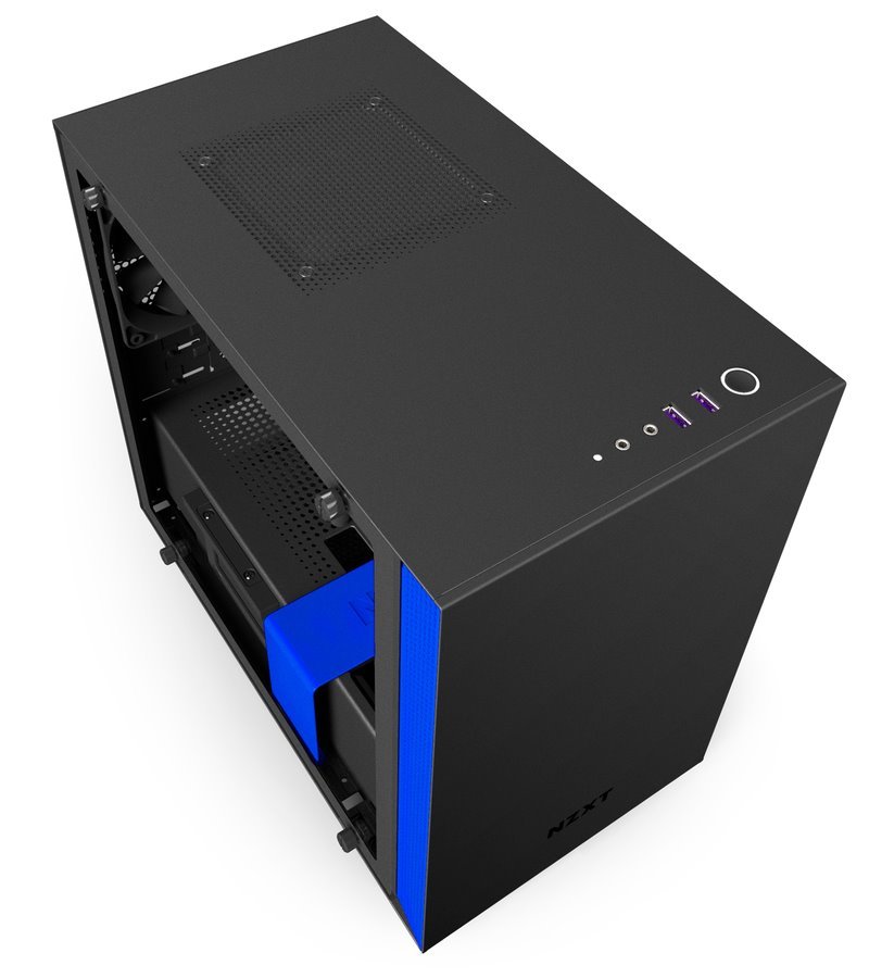 NZXT skříň H200i / mini ITX / průhledná bočnice / 2x USB 3.0 / RGB LED/Smart case s inteligentními funkcemi/ CA-H200W-BL