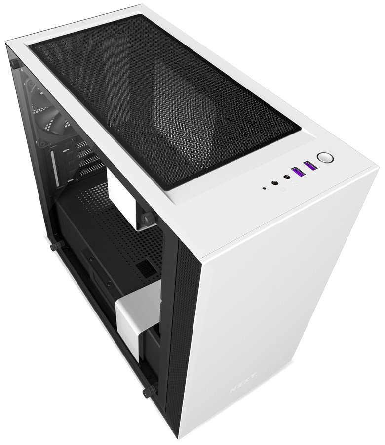 NZXT skříň H400 / micro-ATX / MidTower / průhledná bočnice / 2x USB 3.0 / bílá CA-H400B-W1