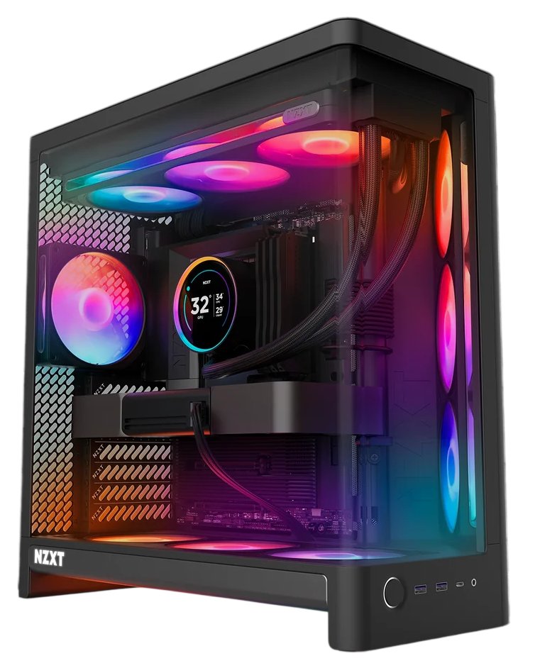 NZXT skříň H6 RGB dvoukomorová / MidT / 2x360+120mm RGB fan+controller / 2xUSB 3.2 / USB-C / zaoblená proskl CC-H62FB-P1