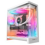 NZXT skříň H6 RGB dvoukomorová / MidT / 3x120mm RGB fan + controller / 2xUSB 3.2 / USB-C / zaoblená prosklen CC-H62FW-P1