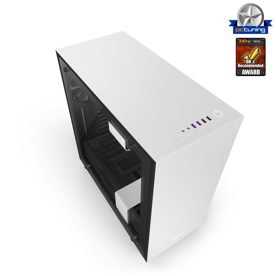 NZXT skříň H700i / ATX / MidTower / 2x USB 3.0 / 2x USB 2.0 / RGB LED / Smart case s inteligentními funkcemi CA-H700W-WB