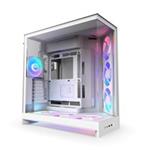 NZXT skříň H9 Flow ARGB+ dvoukomorová ATX / 6xRGB 140 mm / 1x 120mm fan / prosklená / controller / bílá CM-H92FW-P1
