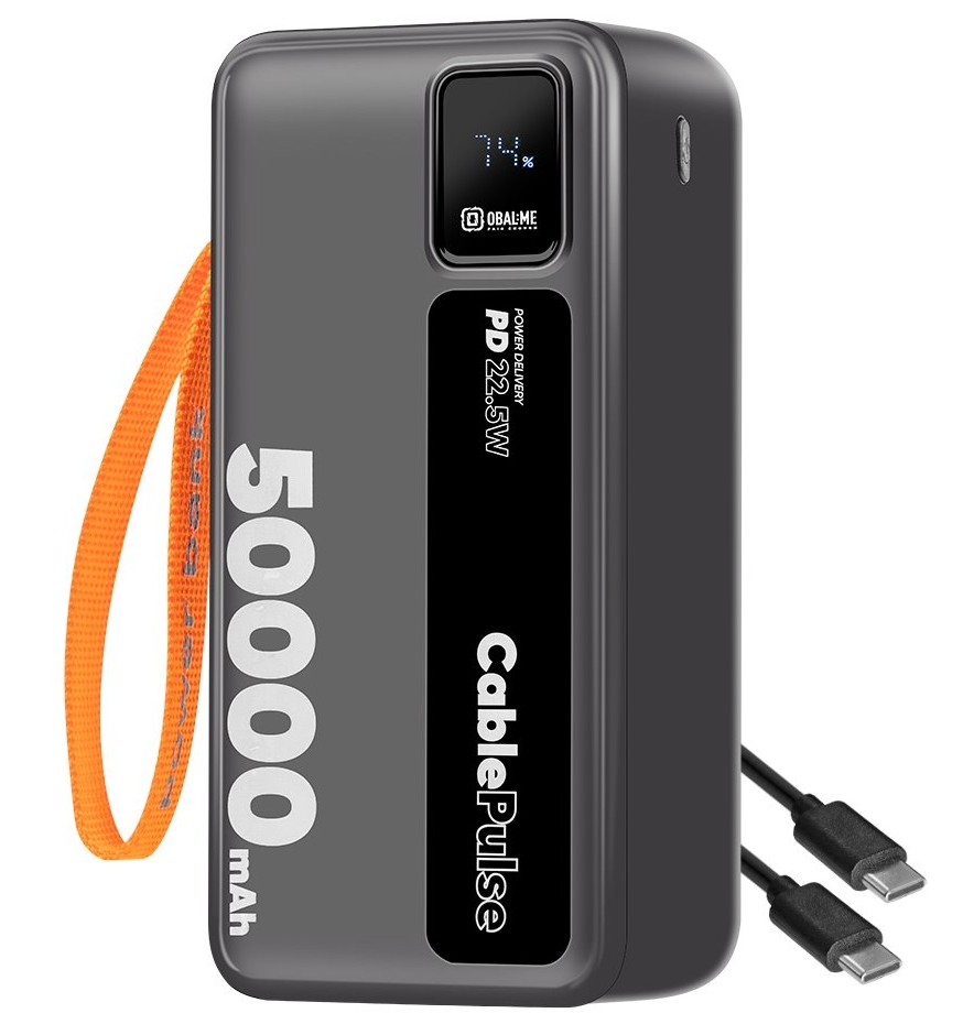 OBAL:ME CablePulse Powerbanka 50000mAh 22,5W Black 8596311292507