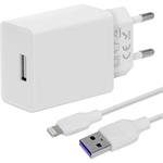 OBAL:ME Cestovní Nabíječka USB-A 10W + USB-A/Lightning Kabel 1m White 8596311218859