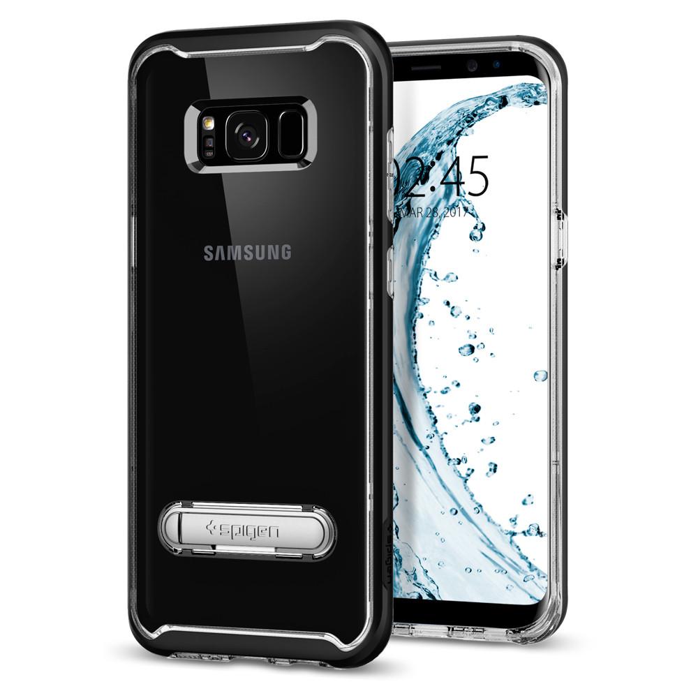 OCHRANNÝ KRYT (TPU) SPIGEN Crystal Hybrid PRO SAMSUNG GALAXY S8 PLUS - ČERNÝ 571CS21126