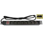 OEM 19" rozvodný panel 8x230V-IEC320 C14, ČSN,vypínač s kontrolkou, kabel 1,8m NAPPAN-C14