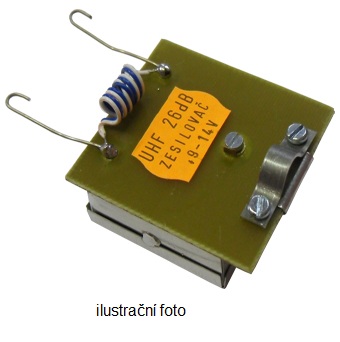 OEM anténní zesilovač kanálový 26 dB (K 55 až 57) průběžný AIPOE11048
