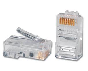 OEM konektor RJ45-8p8c,50µ" Au, drôt, Cat5, (100ks) OEM3788-S