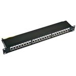 OEM patch panel 24port Cat6A, STP, blok Krone LSA+, vyväz. lišta, 1U čierny 26.99.0360-5