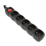OMEGA Prodlužovací zásuvková lišta s 5 zásuvkami 3,0M 16A 5 SOCKET TYPE E FRENCH BLACK OL5F3