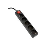 OMEGA Prodlužovací zásuvková lišta s 5 zásuvkami 3,0M 16A 5 SOCKET TYPE F SCHUKO GERMAN BLACK OL5G3
