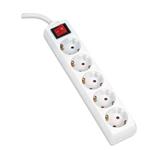 OMEGA Prodlužovací zásuvková lišta s 5 zásuvkami WITH BASIC SURGE PROTECTION 5,0M 16A 5 SOCKET TYPE F SCHUKO GERM OL5G5W