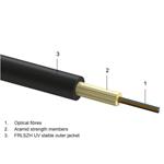 Optický kabel DROP FTTx SM 8x9/125, OS2 G.657A1, TB, LSOH, Eca, čierny, 1000m LEXI-DROP-8-9/125-M