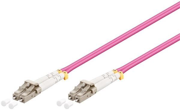 Optický kábel LC-LC, 3m Duplex OM4(50/125µm), LSOH, 2.8mm, fialový 95936
