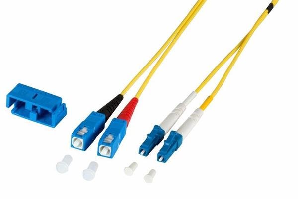 Optický kábel LC-SC, 3m Duplex OS2(9/125µm), LSOH, 2mm, žltý O0360.3