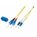 Optický kábel LC-SC, 3m Duplex OS2(9/125µm), LSOH, 2mm, žltý O0360.3