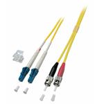 Optický kábel LC-ST, 1m Duplex OS2(9/125µm), LSOH, 2mm, žltý O0361.1