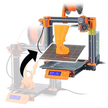 Original Prusa i3 MK2/S to MK3S upgrade kit, Orange printed parts - Spring steel sheet withsmooth d UPG-MK2-MK3S-PEI/ORG