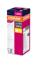 OSRAM LED VALUE ClasB 230V 5,7W 827 E14 noDIM A+ Plast matný 470lm 2700K 10000h (krabička 1ks) 4052899326453