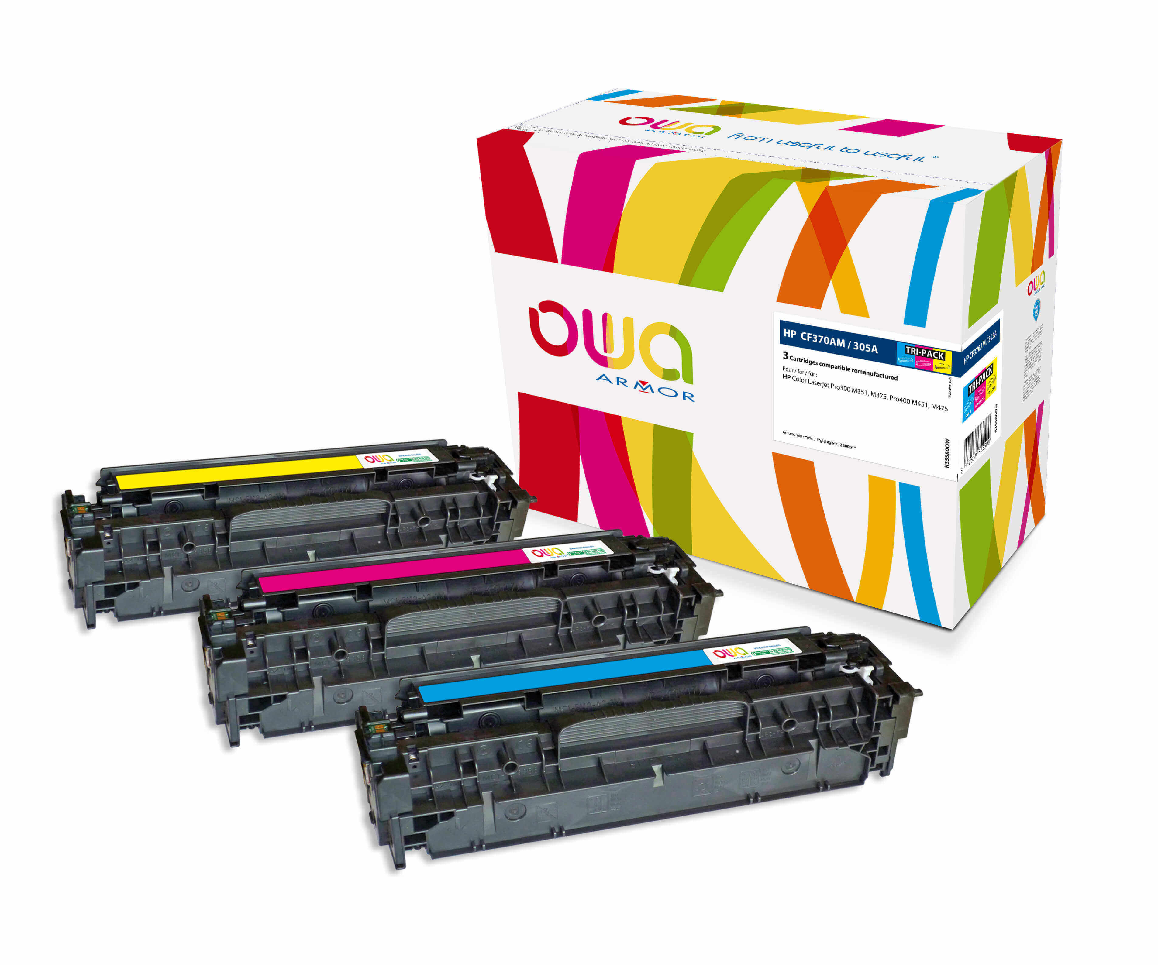OWA Armor sada pro HP CF370AM,CMY,3x2600st. K35580OW