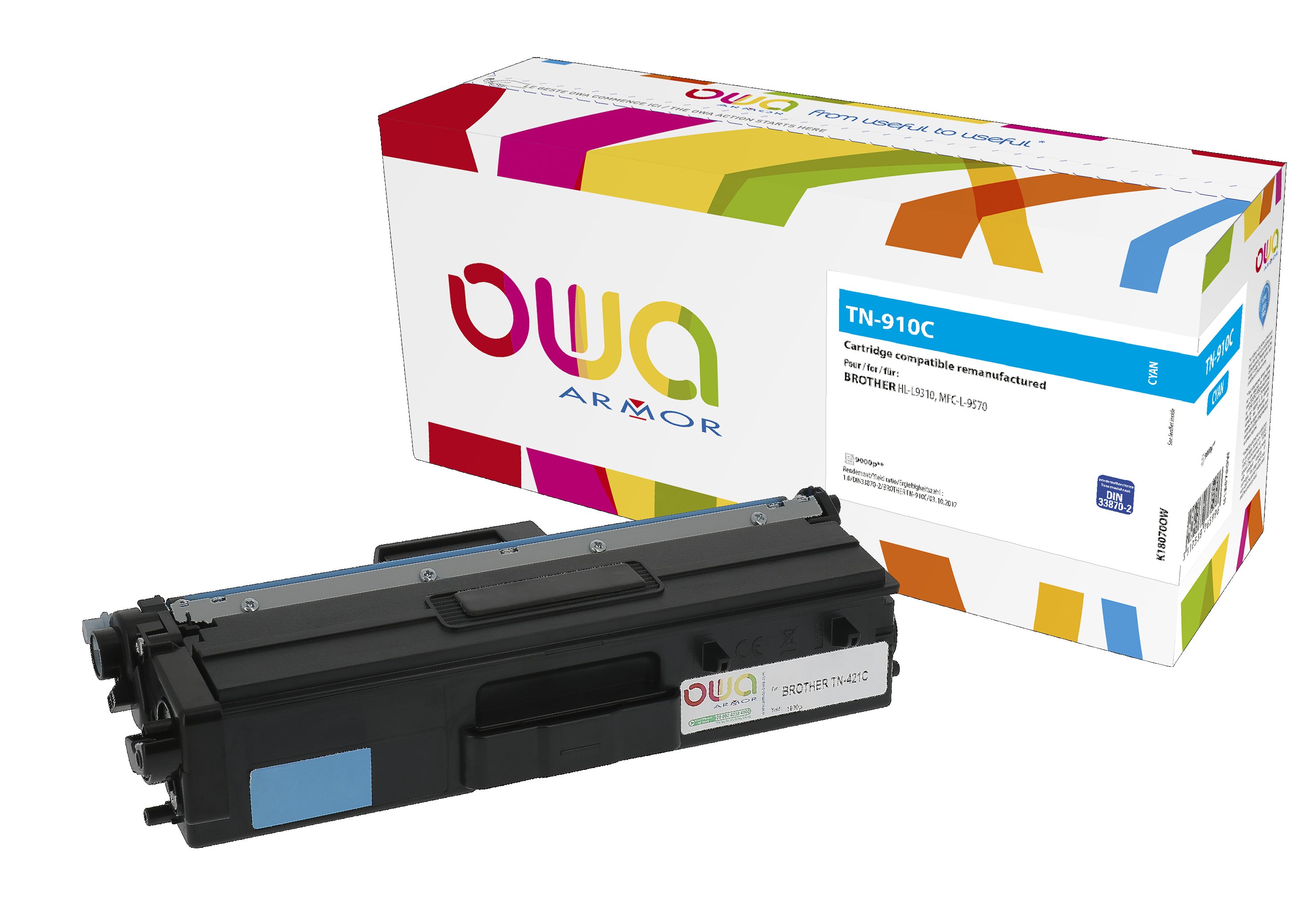 OWA Armor toner pro BROTHER TN-910C,modrá/cyan K18070OW