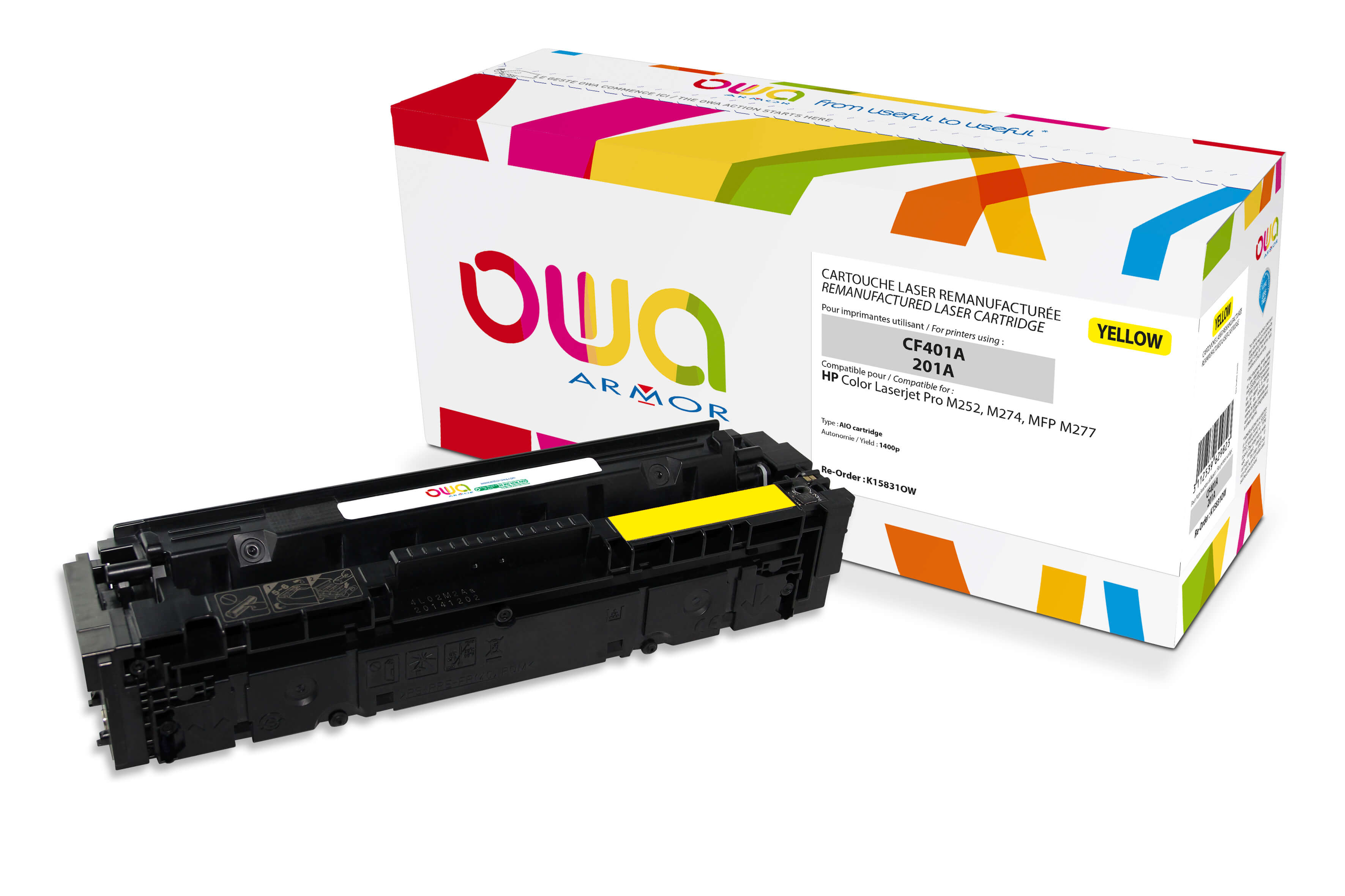 OWA Armor toner pro HP CF402A, žlutá/yellow K15831OW
