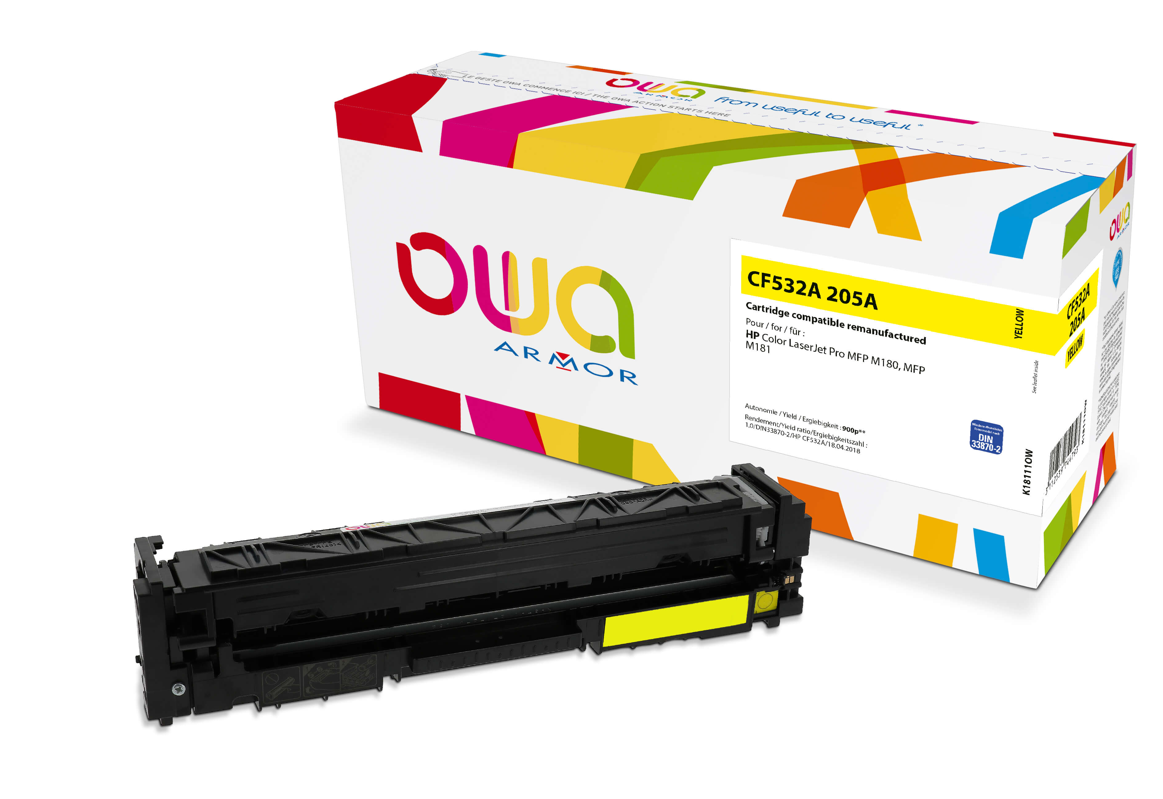 OWA Armor toner pro HP CF532A, žlutá/yellow K18111OW
