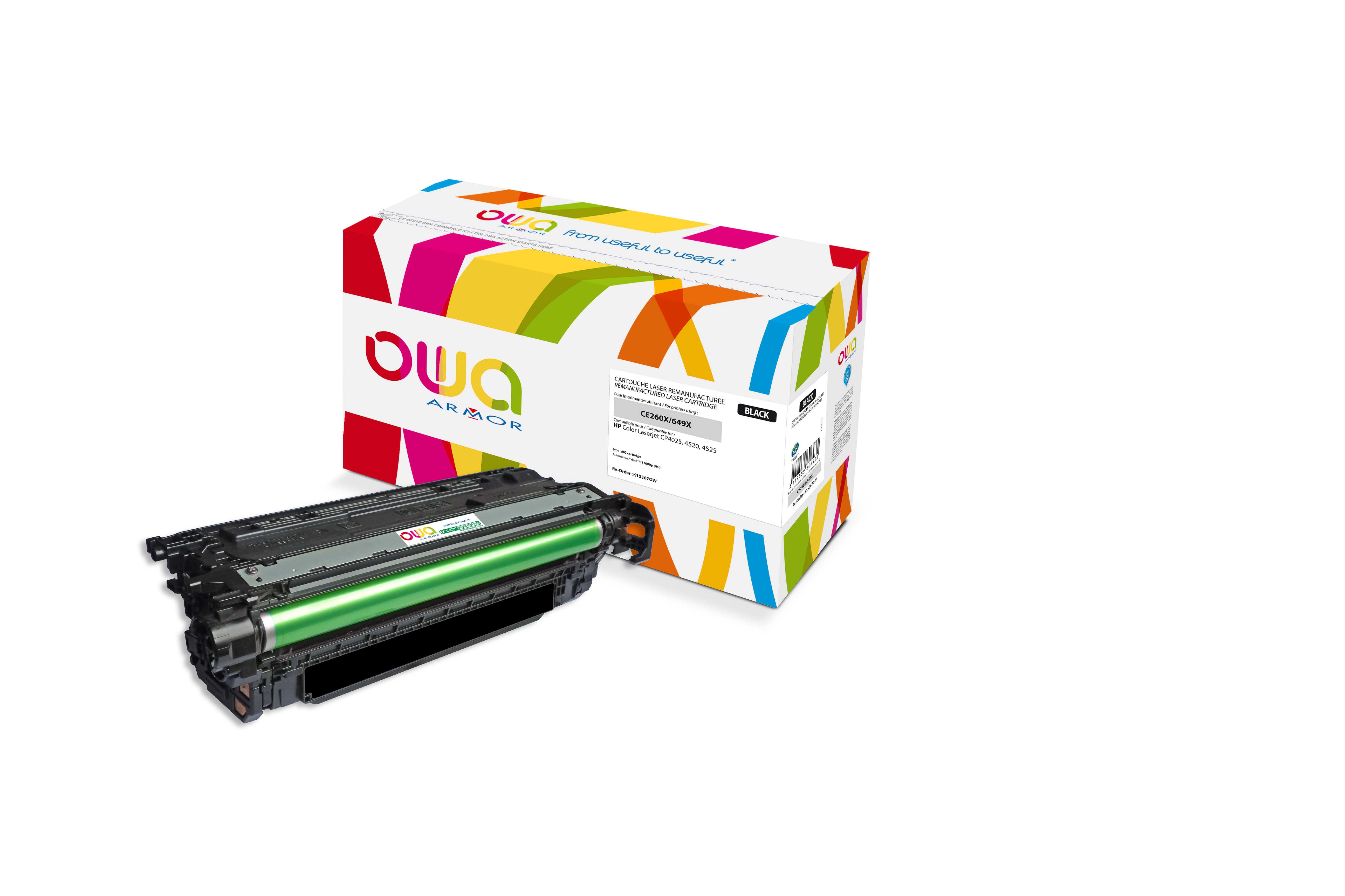 OWA Armor toner pro HP CLJ CP 4525 17000s (CE260X)Bk K15367