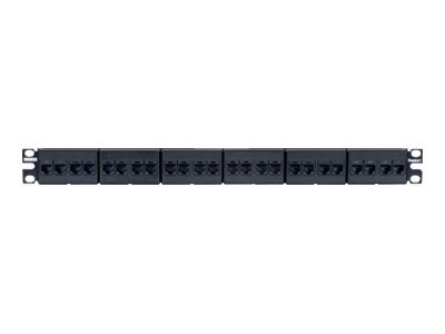 Panduit MINI-COM Coupler Patch Panel - Propojovací panel - černá - 1U - 19" - 24 porty CP24688BL