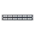 Panduit MINI-COM Modular Faceplate Patch Panels - Propojovací panel - černá - 2U - 19" - 48 portů CPP48WBLY