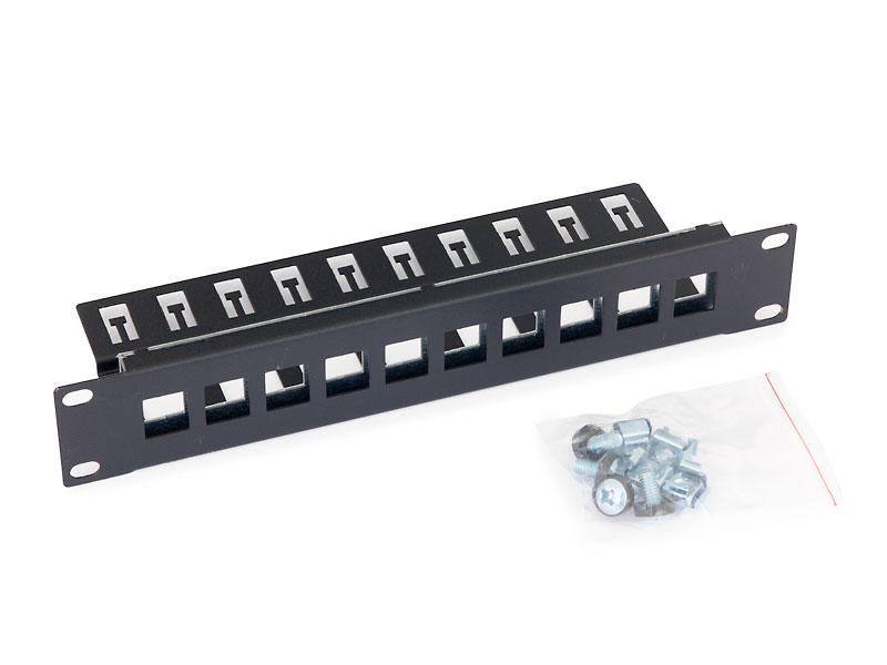 Panel Triton modulární patch 1U pro max. 10ks keystone, otvor14,8x17,5mm RAL9005 RAB-PP-X03-C1