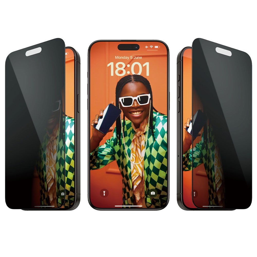 PanzerGlass ochranné sklo UWF Privacy pre iPhone 15 Pro Max - Black Frame P2812