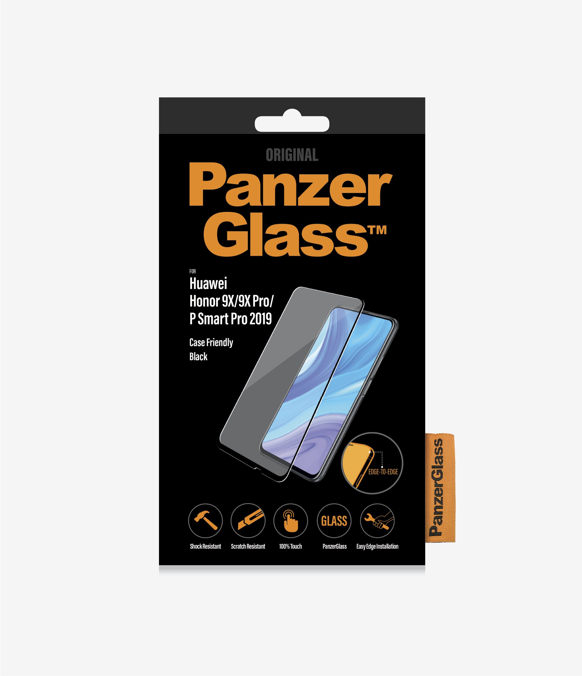 PanzerGlass - Tvrdené sklo Case Friendly pre Honor 9X/9X Pro/P Smart Pro 2019, čierna 5711724053566