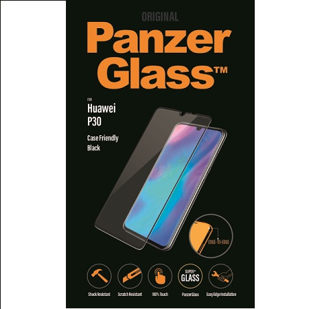 PanzerGlass - Tvrdené sklo Case Friendly pre Huawei P30, čierna 5711724053344