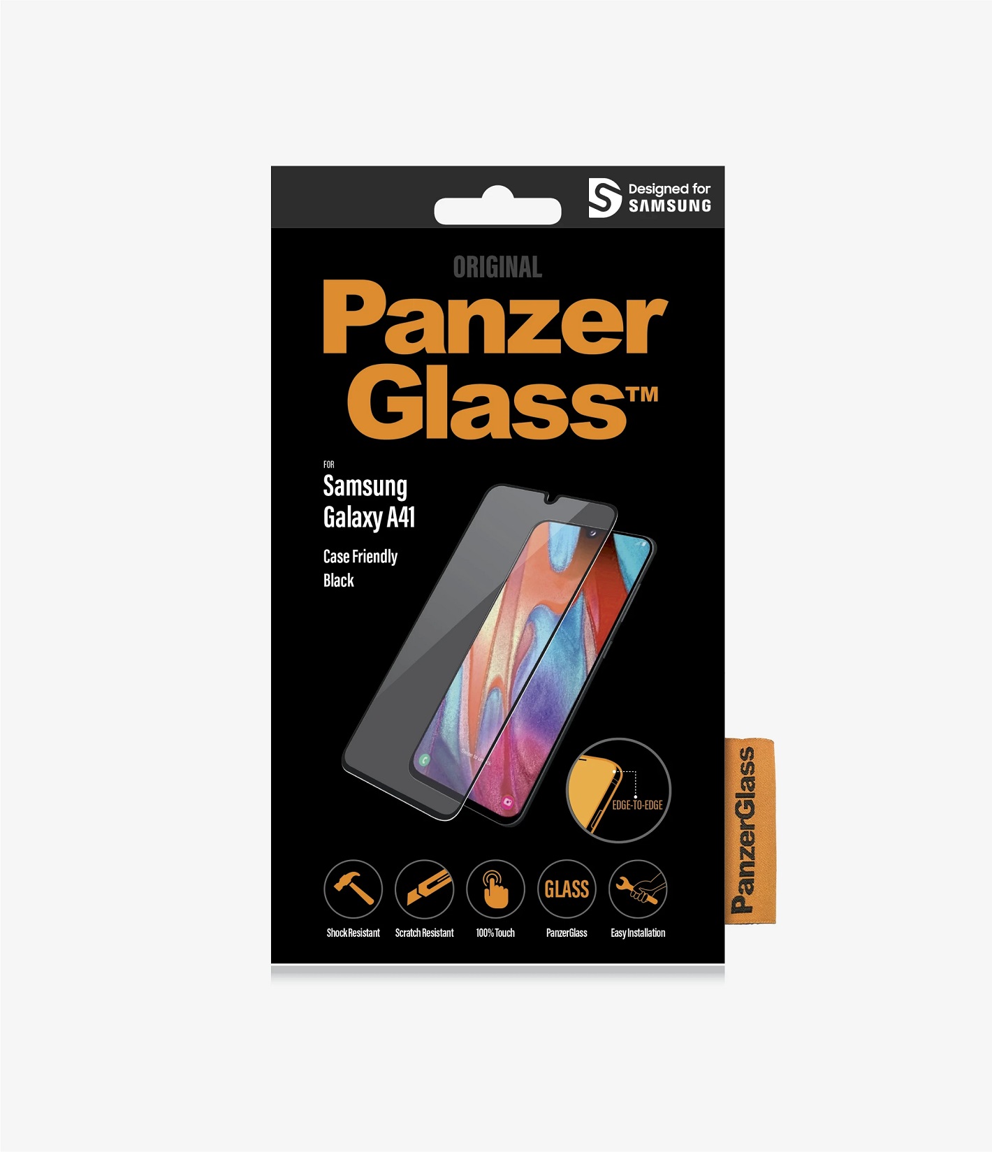 PanzerGlass - Tvrdené sklo Case Friendly pre Samsung Galaxy A41, čierna 5711724072178